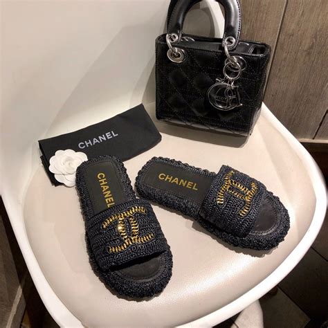 chanel chain slippers|Chanel slippers men.